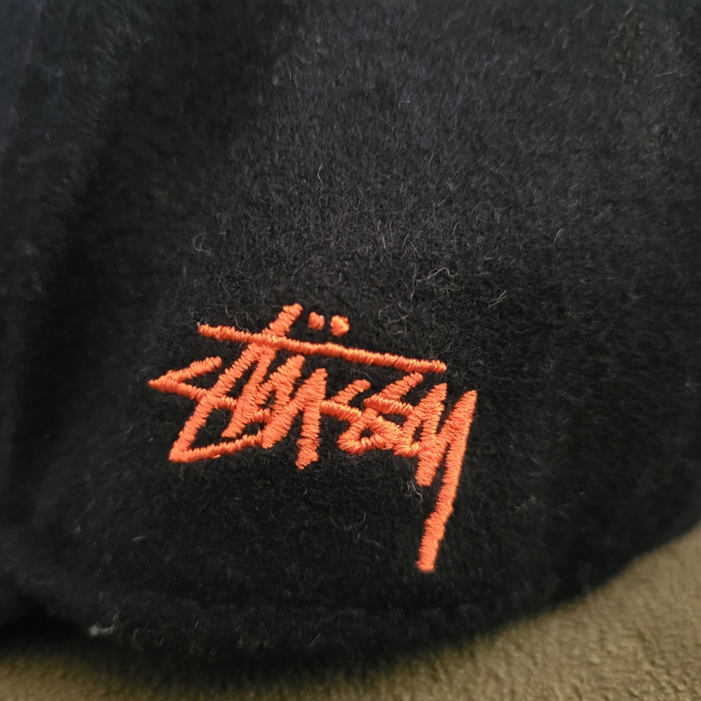 Stussy Hat Cap Mens Snap Back Navy Blue S Logo Wool Blend Streetwear Stüssy - Picture 3 of 9